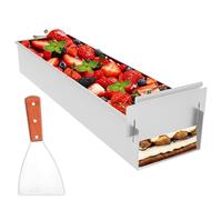 Moule à pâtisserie rectangulaire réglable, en forme de tiramisu avec revêtement antiadhésif, en alliage d'aluminium avec spatule, partie latérale amovible, pour mousse, fromage, lasagne, pain, toast