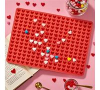 Moule à petits cœurs 255 cavités, moule à mini cœurs rouges, moule à bonbons multi-grilles, silicone multifonction, anti-adhésif à démoulage facile, résistant à la chaleur, réutilisable, plateau de cu