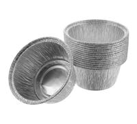 Moule à Pudding en Aluminium 100 Pièces 8x8x3,5cm Argenté | Ramequin Four Individuel, Tinfoil et Aluminium Foil, pour Fêtes Familiales