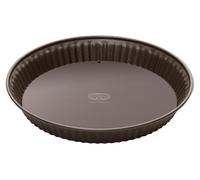 Moule à quiche, diamètre 28 cm, avec revêtement antiadhésif et fond émaillé, couleur marron
