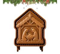 Moule à réutilisable anti-adhésif de Noël Motif crèche de Noël | Mini moules à tarte de Noël pour gâteau, bonbons, chocolat, savon, bougie, artisanat, fête, salle de classe