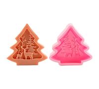 Moule à savon en forme de renne flexible et réutilisable pour sapin de Noël | Moule en plâtre en forme de sapin de Noël pour gâteau, chocolat, vacances, coulée en résine, décoration de Noël