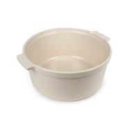 PEUGEOT - Moule à Soufflé En Céramique - 24 cm (anses comprises) - Diamètre : 22 cm x 8,5 cm - Contenance : 2,4 L - Garanti 10 Ans - Fabrication Française - Coloris Écru