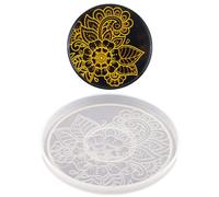 Moule à sous-verre en silicone, Rond Moule Silicone Dessous de Verre, Moule de Sous-verre en Résine époxy, coussin de tasse Moule en silicone pour la Fabrication de sous-Verres Tapis de Bol Décors