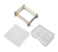 Moule à Sous-verres en Silicone pour Loisirs Créatifs DIY | Boîte de Rangement pour Sous-verres, Haute Transparence, Souple et Facile à Nettoyer, Silicone Bois