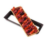 Moule à tarte amovible rectangle acier revêtu antiadhérent bords cannelés 36 cm Mathon