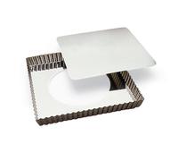 Moule à tarte carré amovible en fer blanc Gobel