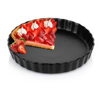 Moule à tarte en céramique - Vilde - 24,5 cm - Noir - Bords profilés - Résistant jusqu'à 350°C