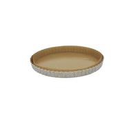 Moule à tarte - DE BUYER - Cannelé - Acier inox - 28 cm - Fond amovible - Perforé 2 mm