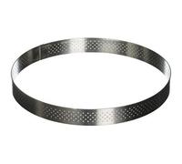 Moule à tarte - DE BUYER - Cercle à Tarte Perforé Rond Valrhona - Inox - Bord Droit - Ø 18,5 cm