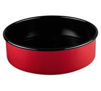Moule à tarte émaillé, diamètre 26 cm, rouge/noir, capacité 3,13 litres, adapté au four