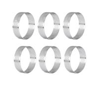 Moule à tarte en acier inoxydable, anneau de tartelette, gâteau, Mousse, biscuits, pâtisserie, coupe-cercle, perforé, outils de cuisson résistants à la chaleur(6cm 6pcs)