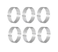 Moule à tarte en acier inoxydable, anneau de tartelette, gâteau, Mousse, biscuits, pâtisserie, coupe-cercle, perforé, outils de cuisson résistants à la chaleur(7cm 6pcs)