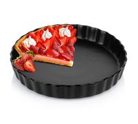 Moule à tarte en céramique - Vilde - 24,5 cm - Noir - Bords profilés - Résistant jusqu'à 350°C