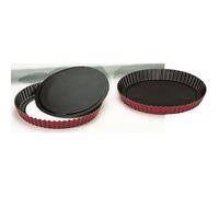 Moule à tarte - IBILI - 24 cm - Fond amovible - Aluminium anti-adhérent - Rouge moucheté