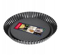 Moule à tarte - Kadax - Rond - Tôle galvanisée - Antiadhésif - 28 cm - Noir