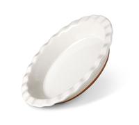 moule à tarte, moule à tarte en céramique stoneware pour tarte, quiche, dessert, avec bord haut ondulé, surface sésame