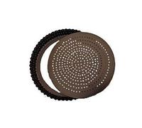 Gobel - Tourtière Ronde Cannelée Perforée - Ø 30 cm - Acier - Revêtement Antiadhérent Bicouche Garanti sans PFAS - Qualité Professionnelle - Fabriqué en France