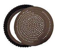 Gobel - Tourtière Ronde Cannelée Perforée - Ø 30 cm - Acier - Revêtement Antiadhérent Bicouche Garanti sans PFAS - Qualité Professionnelle - Fabriqué en France