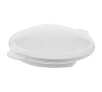 Moule à Œuf Cœur pour Micro-Ondes Couvercle en Polypropylène blanc | Surface Antiadhésive Lisse, Structure Détachable, Rangement Compact, Cuisson Propre pour Garnitures de Pains ou Muffins