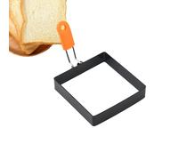 Moule à œufs carré - Anti-adhésif - Avec poignée en silicone - Pour petit-déjeuner, omelette, sandwich