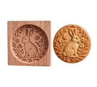 Moule biscuits Presse en Bois Démoulage Facile Réutilisable Qualité | Emporte-Pièces Formes de Fête Pour Maison Cuisine Boulangerie Anniversaire Noël Pâtisserie Lapin
