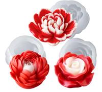 Moule Bougie Grosse Fleur Rose moule a savon fleur pour fabrication Moules en silicone pour bougies,pour fabrication de savon,gâteaux,bonbons,pâtisserie,dessert DIY Superbe Cadeau Fait à la Main