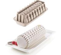 Silikomart – Moule à bûche Quenelle 3D – Silicone antiadhésif – Gris