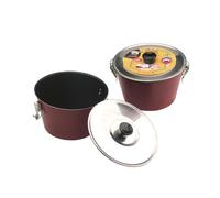 Ibili Moule Charlotte 356020 Venus 20 cm – Aluminium antiadhérent, avec couvercle, rouge moucheté