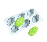 Moule Cuisson En Silicone 6 Cavités - Forme Grain De Café Pistache | Empreinte Pâtisserie Mousse Française | Anti-Adhésive Réutilisable Pour Gâteau Chiffon Chocolat Desserts Maison