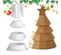 Moule d'artisanat en silicone, libération facile réutilisable | Stacking Tree Christmas Tree Silicone Moule, pour Béton Clay Children Family Home School Studio