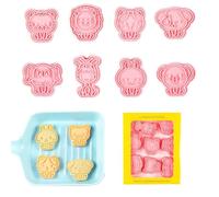 Moule de biscuits animaux, moules à biscuits en forme d'animal - 8x Cartoon Cookie Meor Dies,Outils de décoration de gâteaux, timbre de pâtisserie 3D pour collations maison