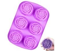 Moule de bloc de glace de rose, moules à roses pour chocolat | Moule à gâteau rose mousse - Grand bloc de glace à 6 cavités, lave-vaisselle sans danger pour les cocktails réfrigérés,
