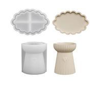 Moule de bougeoir en forme de cœur rayé en Silicone, pour artisanat fait à la main et plâtres d ' aromathérapie, moule de bougie décoratif