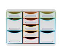 Moule de classement Storebox Multi 11 tiroirs Black Office - Blanc/arlequin