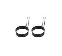 Moule de cuisson en acier inoxydable oeuf au plat de cercle de crêpes anneaux d'oeuf antiadhésif outil de moule de cuisine (2pcs)