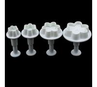 Moule De Cuisson En Plastique En Forme De Fleur, 4 Pièces, Cuisine, Biscuit, Emporte-Pièce, Piston De Pâtisserie, Tampon 3d, Outils De Décoration De Gâteaux