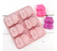 Moule de cuisson en silicone 3D mignon en forme d'ours à 6 cavités, rose, adorable, anti-adhésif, facile à démouler et à nettoyer, pour chocolat, gâteau, savon et glaçons, outil de cuisine en matériau