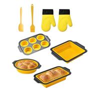 Moule de Cuisson en Silicone,Moule Flexible et Empilable,Set Antiadhésif pour Muffins, Cookies, Cupcakes, Œufs, Donuts, Bacon - Set Empilable pour Muffins, Cookies, Cupcakes, Œufs, Donuts, Bacon, Gr