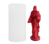 Moule de Jésus, Moules de Jésus en Silicone Biologique pour Résine, Moule de Pâques 3D Bougie Aromathérapie Plâtre Pendentif Savon Faire Moule pour Les Amoureux de l'artisanat Famille Bougie Set