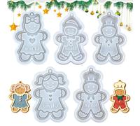 Moule de Noël en silicone en forme de bonhomme de d'épices pour | Moule de décoration d'arbre de Noël pour fête d'hiver, maison, arbre, porte, mur, fenêtre