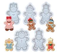 Moule de Noël en silicone facile à démouler en forme de bonhomme de | Moule porte-clés de Noël pour fête d'hiver, maison, arbre, porte, mur, fenêtre