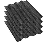 Moule de patisserie,4 moules baguette perforés 38cm - pain français antiadhésif
