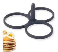 Moule de pâtisserie en silicone pour 3 pancakes,blinis,mini crêpes ou oeufs, Pancake Parfait grâce à ce moule à gâteau compatible avec poêle de cuisson de taille intermédiaire.
