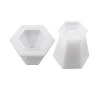Moule de pot en silicone - Forme de moulage hexagonale, 14 cm en résine avec couvercle, moule époxy avec construction flexible, outil de bricolage, utilisation durable, récipient de bougie pour décora