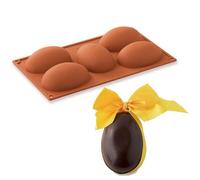 Silikomart Moule demi-œufs de Pâques en silicone SF041 – antiadhésif, 5 cavités, 102×73×36 mm