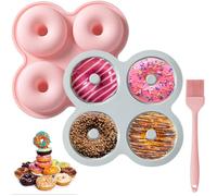 Moule Donuts Silicone 2 Pièces Moules À Beignets En Silicone À 4 Cavités Antiadhésive Moule Donuts Cake Factory Et Pinceau P[EC130]