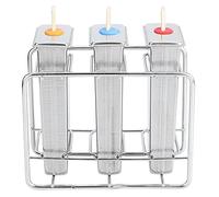 Moule en Acier Inoxydable 304 Trousse à Outils Brosse à Crème Glacée avec Ensemble de Machine à Popsicle Popsicle Moule à Brioche (3 assiettes plates à tête plate + clayettes inox)