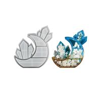 Moule en cristal de lune, boîte de rangement sûre et non toxique, moule en silicone facile à nettoyer pour les amateurs de cuisine, présentoir de bijoux