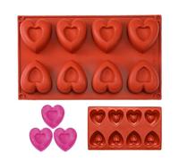 Moule en forme de cœur en silicone, plateau en silicone pour desserts avec 8 cavités, moule à pâtisserie, pour chocolat, travaux manuels, art avec résine, cuisine, Saint-Valentin, fêtes, décoration de